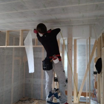 セルロースファイバー施工♪